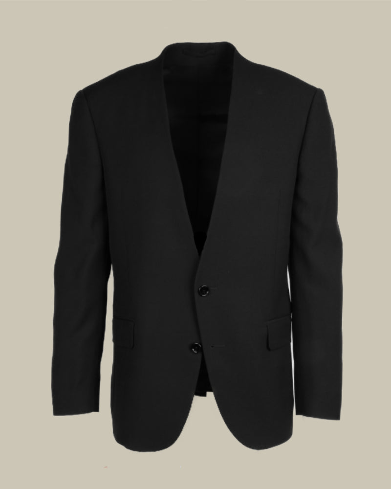 Black No Lapel Blazer