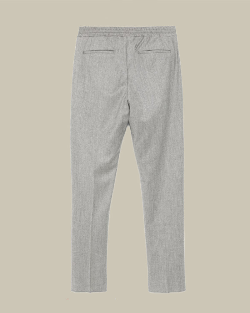 Grey Cashmere Blend Drawstring Trouser