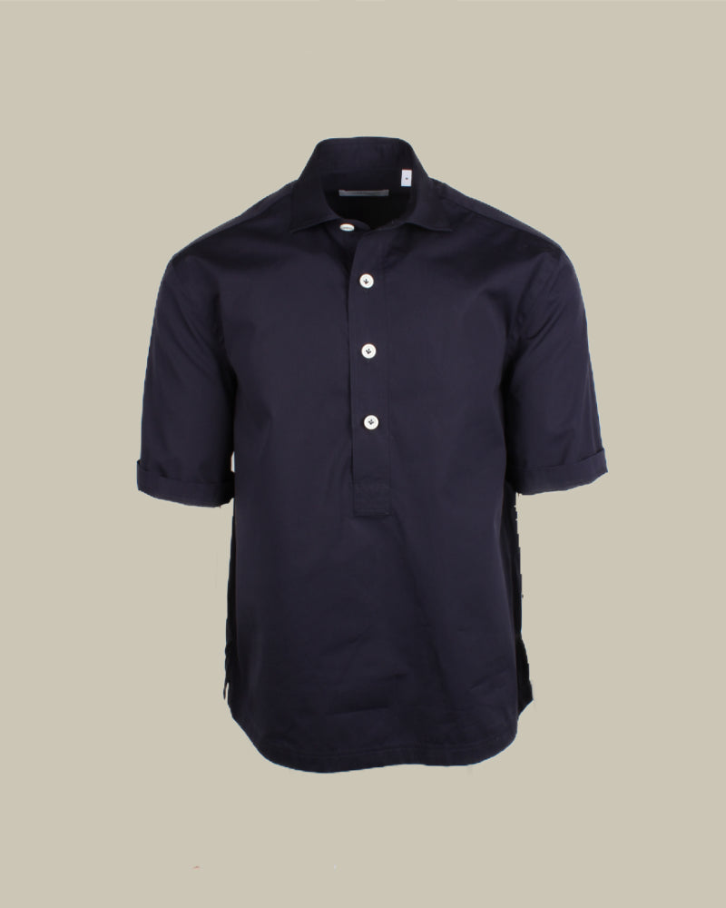 Navy Short Sleeve Buttoned Shirt