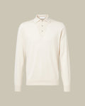 Ecru Long Sleeve Virgin Wool Polo