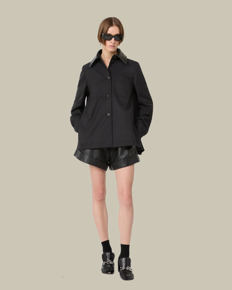 Black Leather Bermuda Shorts