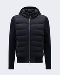 LENZ Navy Blue Padded Hood Bomber Jacket