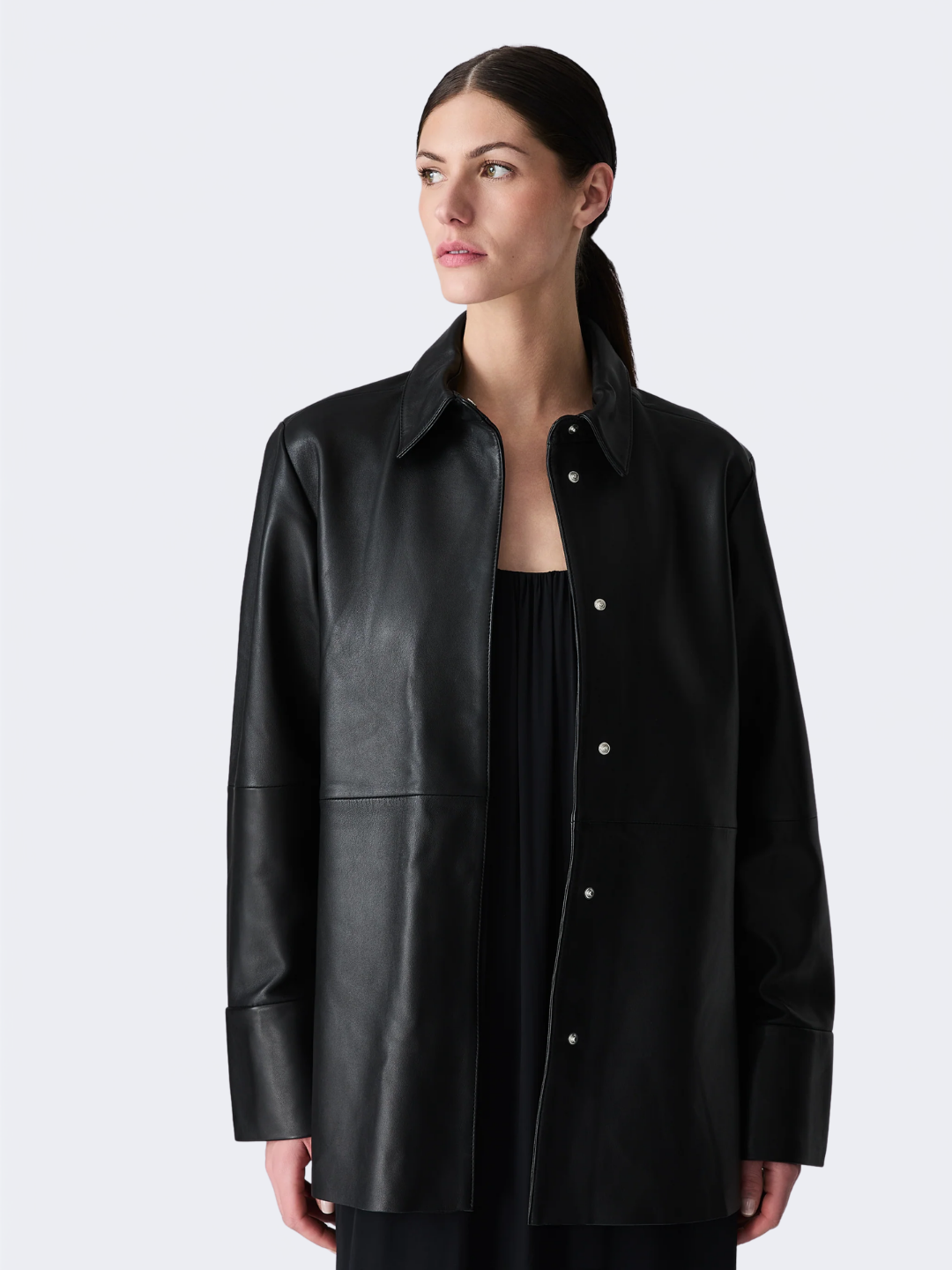 Lago Short Leather Shirt Jacket