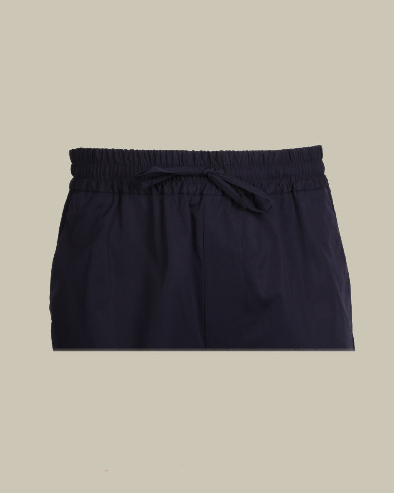 Navy Drawstring Waist Bemuda Shorts