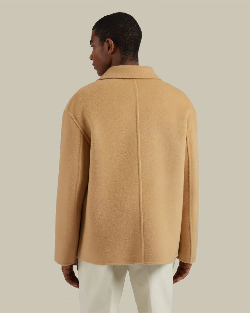 Beige Virgin Wool Peacoat