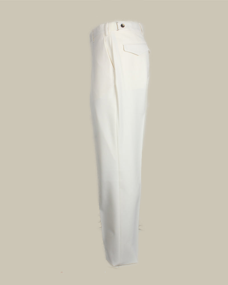 Cream Flat Front Side Adjuster Trouser