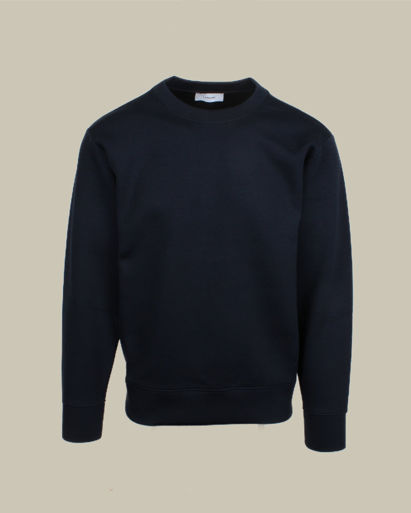 Navy Jersey Crewneck Sweater