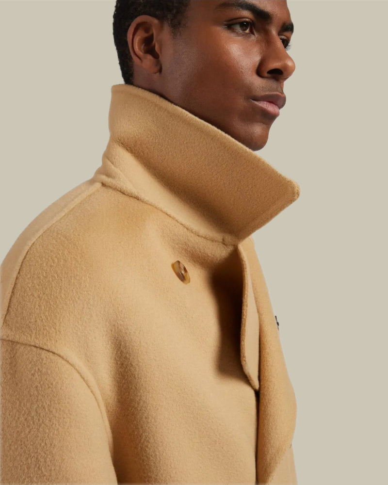 Beige Virgin Wool Peacoat