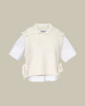 Leanna Ivory V Neck Knit Top