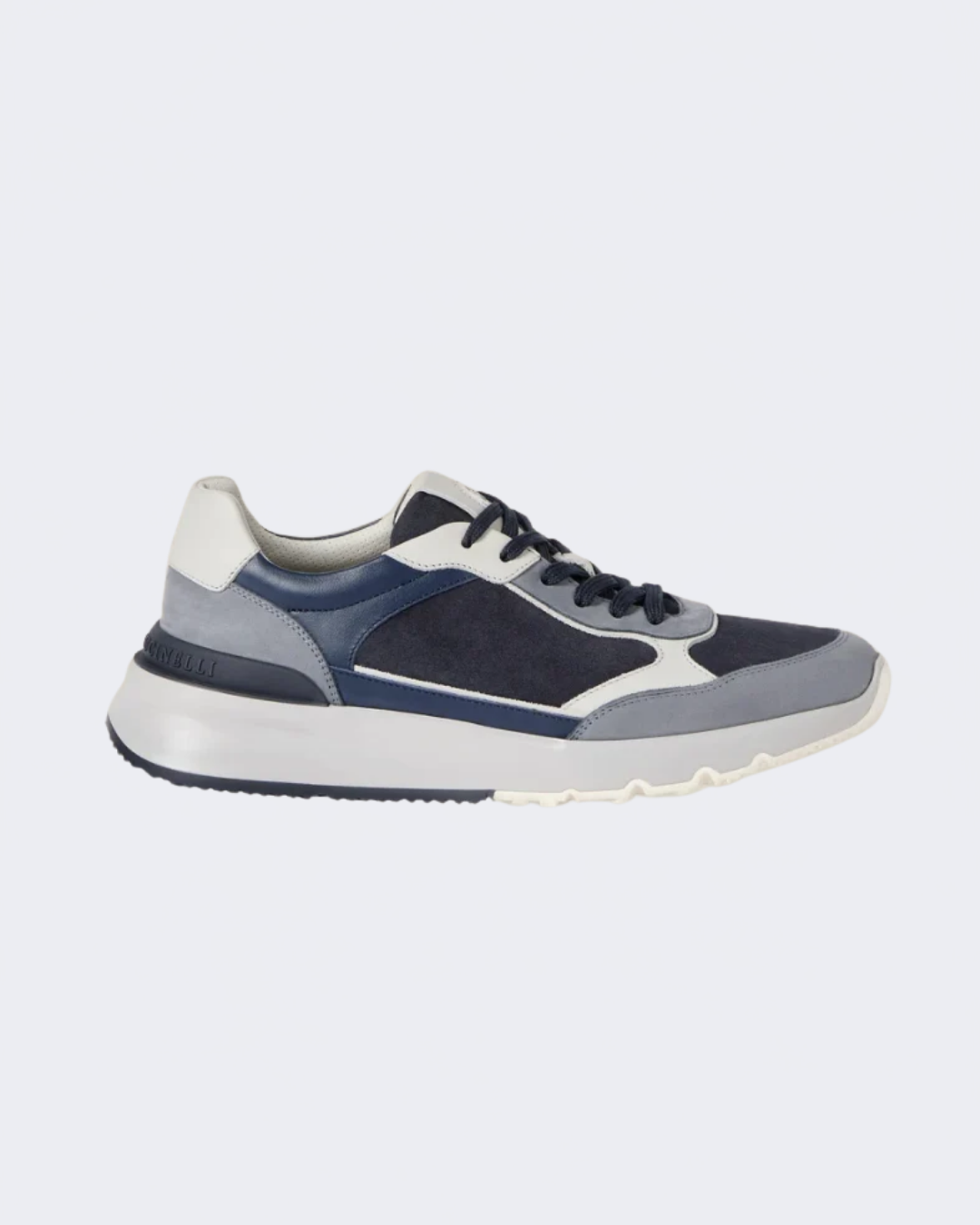 Light Grey & Navy Nubuck Suede Runners