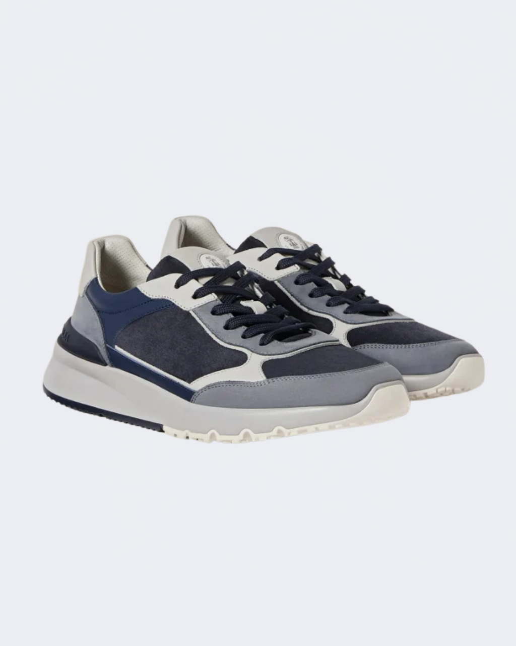 Light Grey & Navy Nubuck Suede Runners