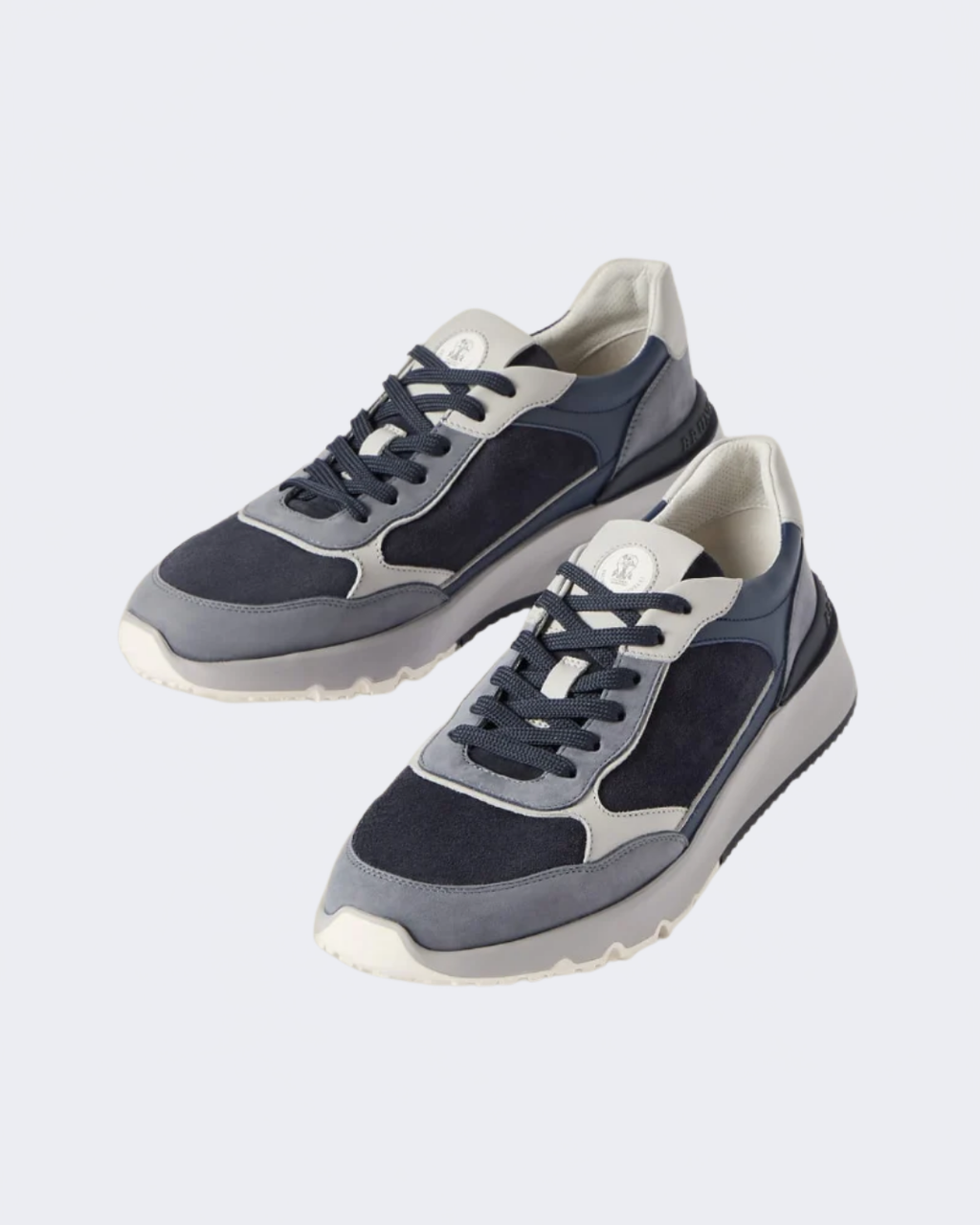 Light Grey & Navy Nubuck Suede Runners