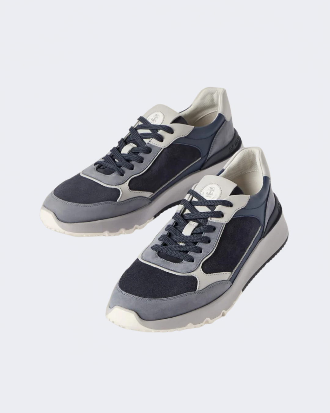 Light Grey & Navy Nubuck Suede Runners