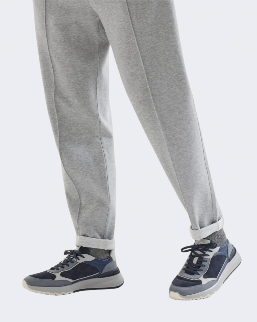 Light Grey & Navy Nubuck Suede Runners