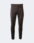 Dark Brown Virgin Wool Side Fasten Pleated Trouser