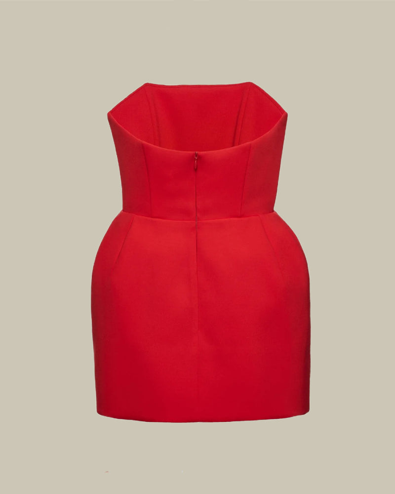 Strapless Red Mini Dress