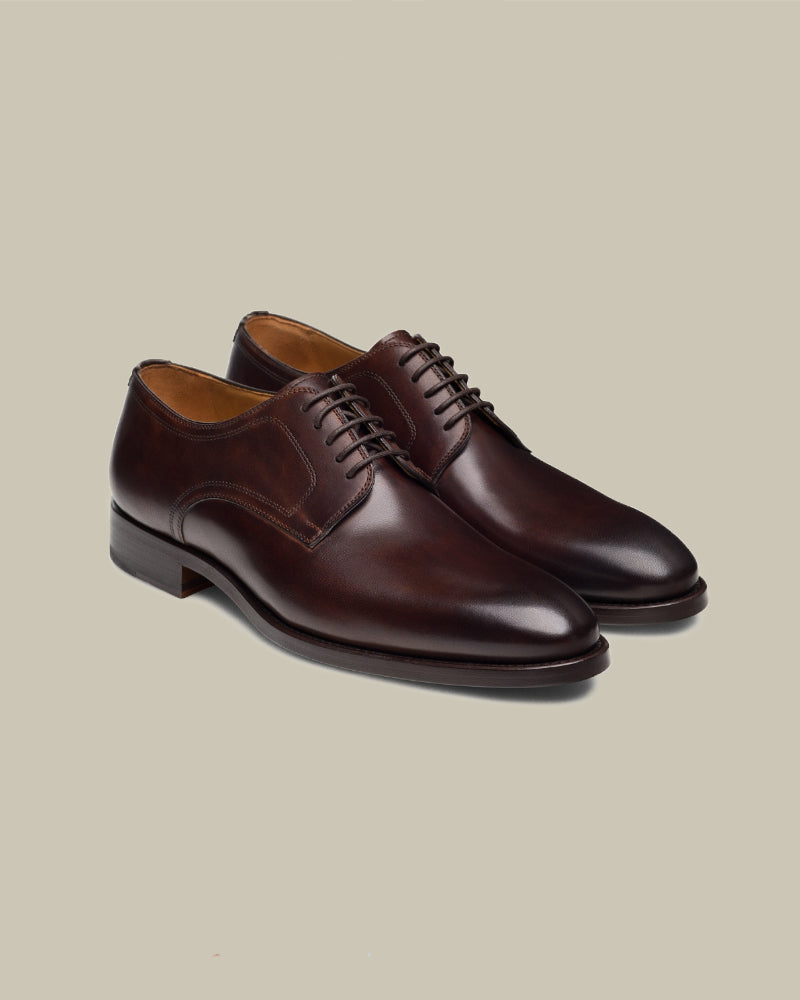 Dark Brown Leather Lace Up Derby