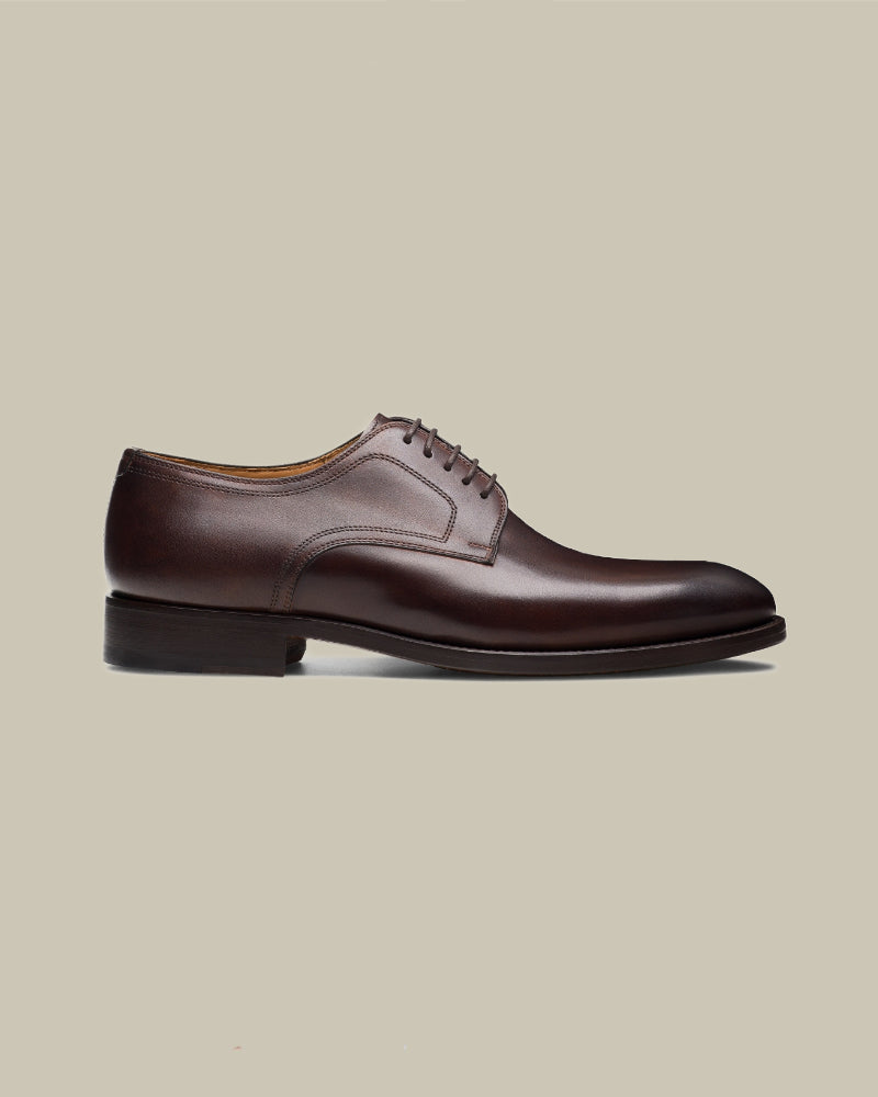 Dark Brown Leather Lace Up Derby