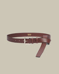 Burgundy Soft Leather Extra Long Belt