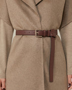 Burgundy Soft Leather Extra Long Belt