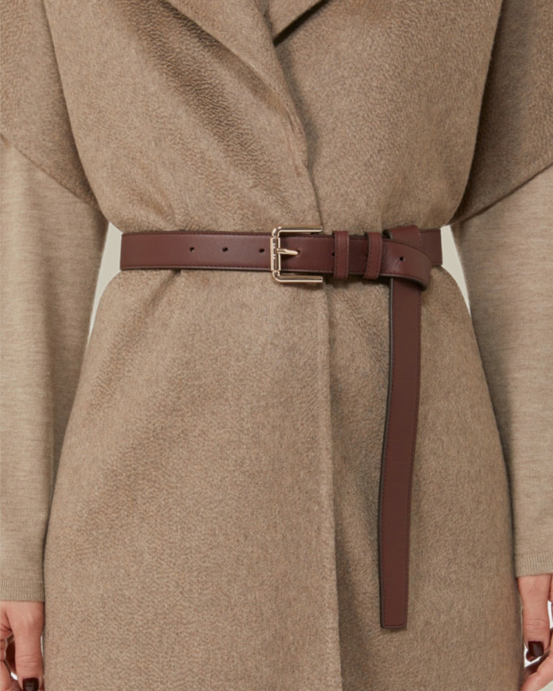 Burgundy Soft Leather Extra Long Belt