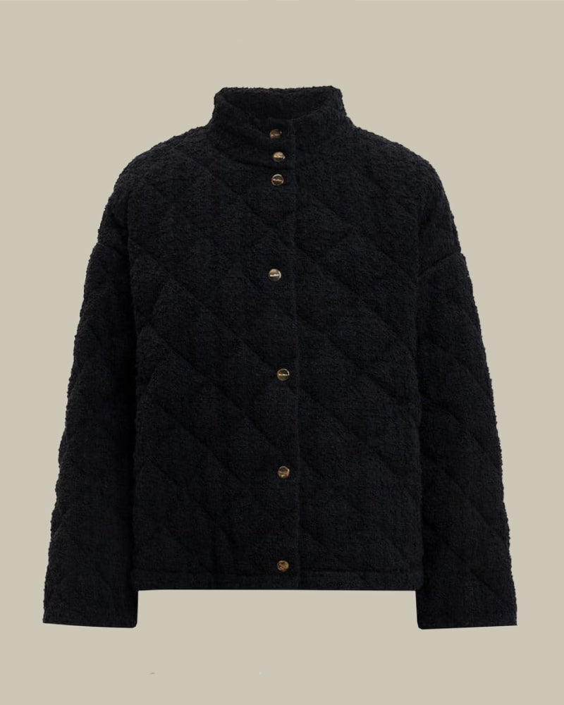 CERCHIO Black Tweed Down Jacket