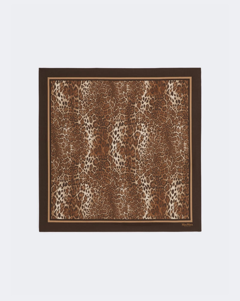 Printed Silk Scarf Caramel