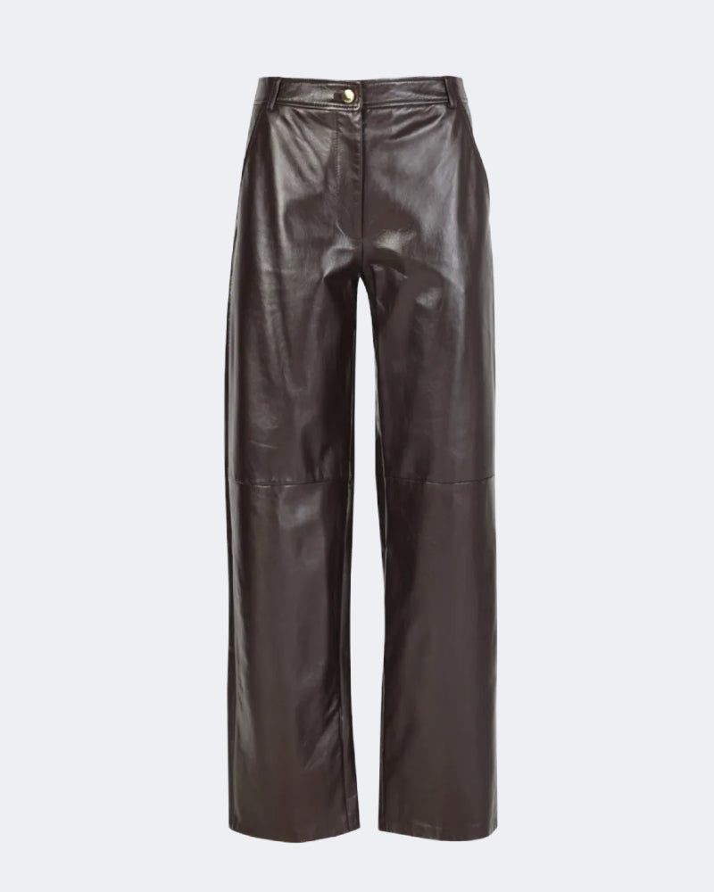 Nappa Leather Barrel Leg Trouser