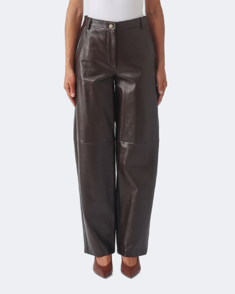 Nappa Leather Barrel Leg Trouser