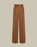Wool Wide-Leg Trousers Tobacco