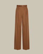 Wool Wide-Leg Trousers Tobacco
