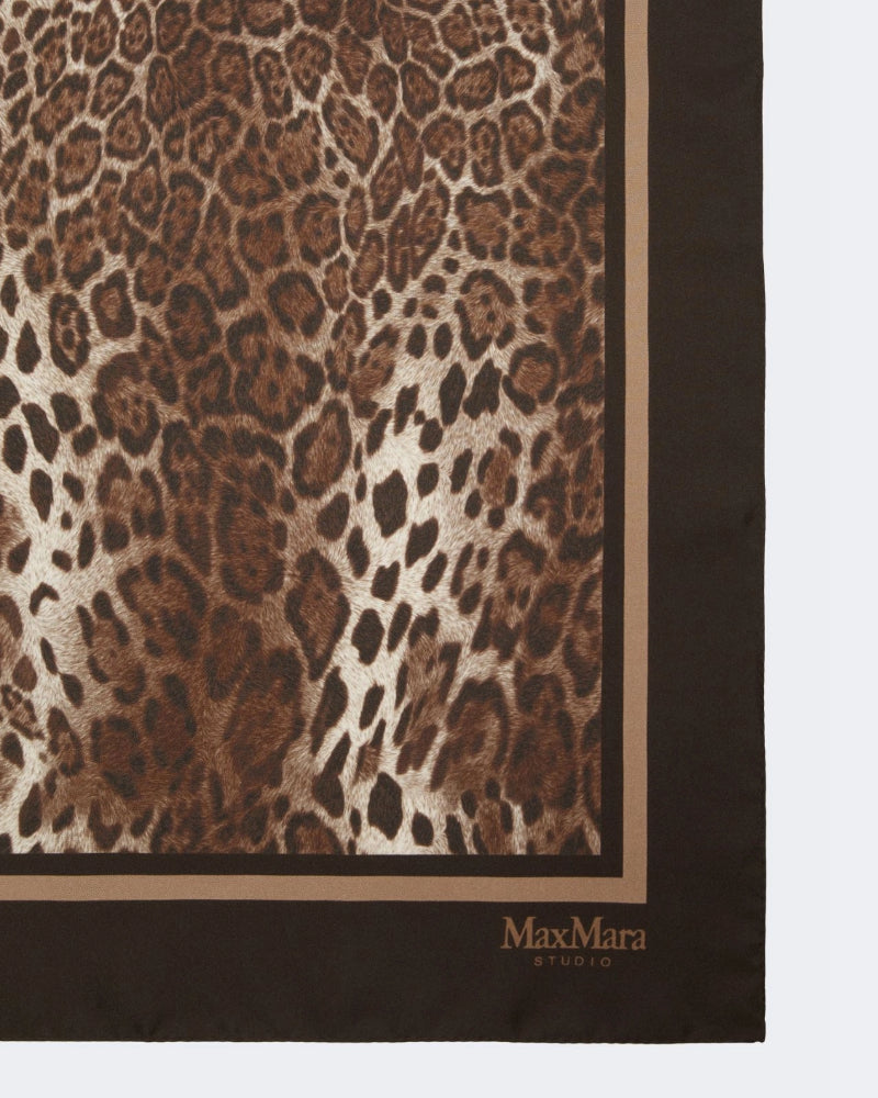 Printed Silk Scarf Caramel