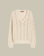 Cotton V Neck Sequin Sweater