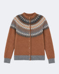 Fair Isle Wool and Mohair Buttoned Sweater Tobacco