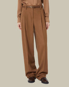 Wool Wide-Leg Trousers Tobacco