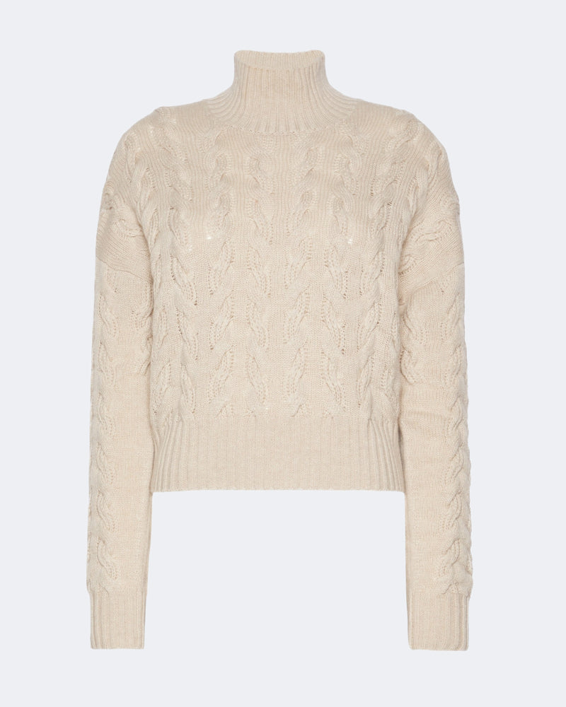 Wool and Cashmere Cableknit Sweater