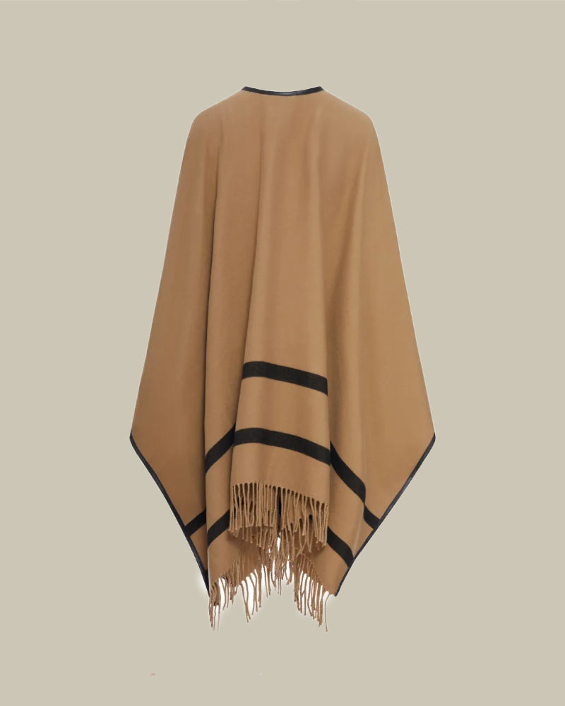 Aris Jacquard Wool Poncho