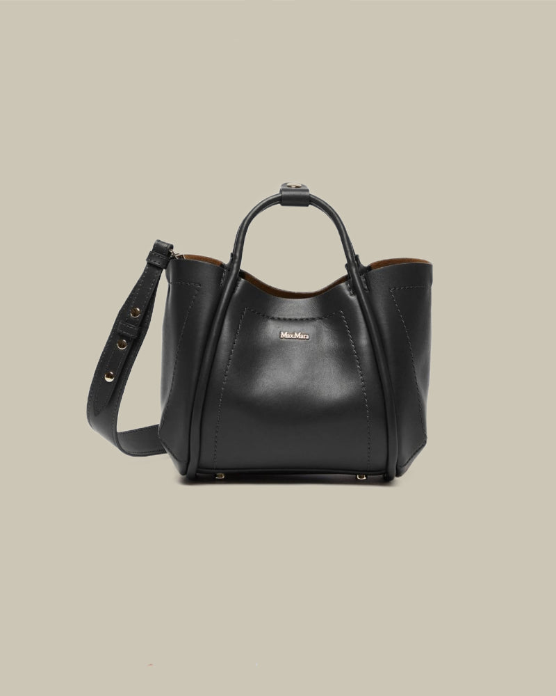 Black Small Leather Marine Bag