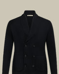 Black Double Breasted Milano Knitted Blazer