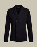 Navy Double Breasted Milano Knitted Blazer