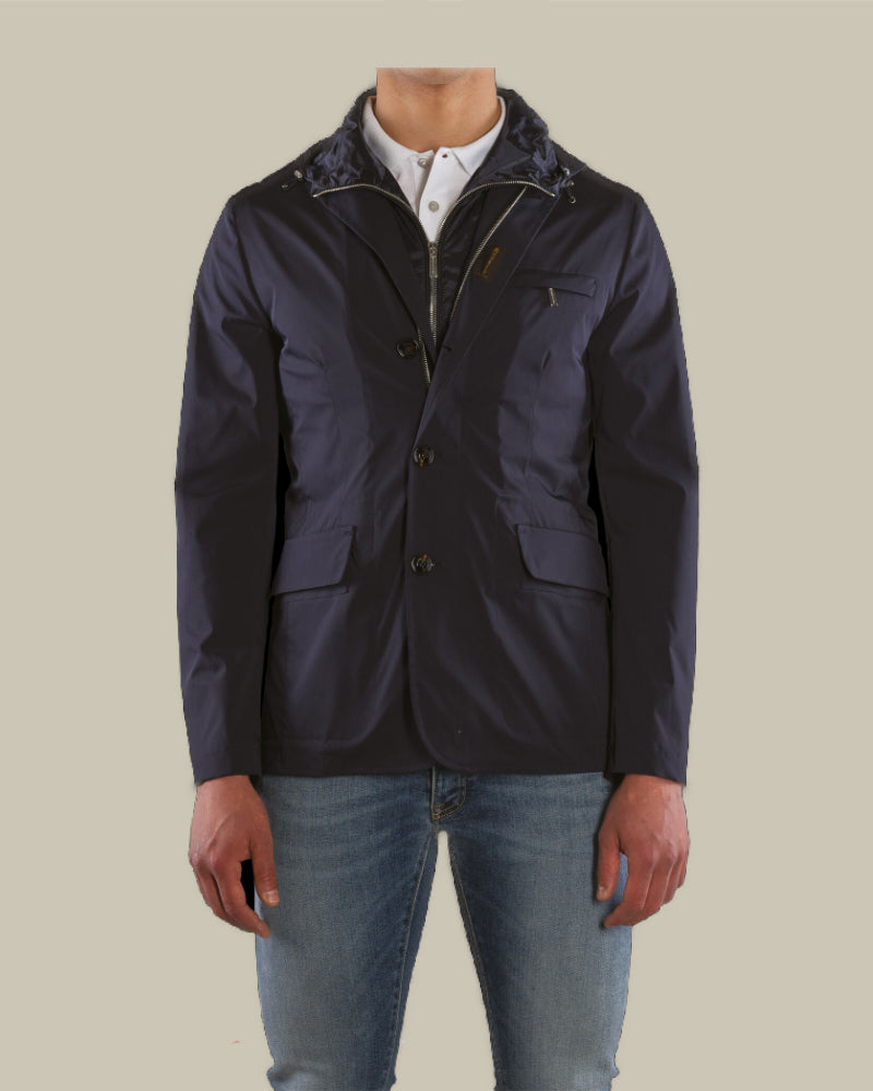 VESPUCCI Hooded Hybrid Jacket With Plain Front