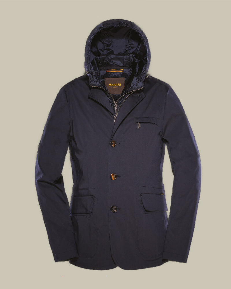 VESPUCCI Hooded Hybrid Jacket With Plain Front