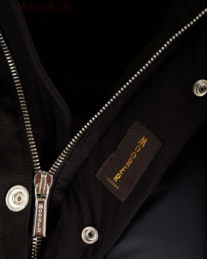JAKE Black Shearling Collar Down Jacket