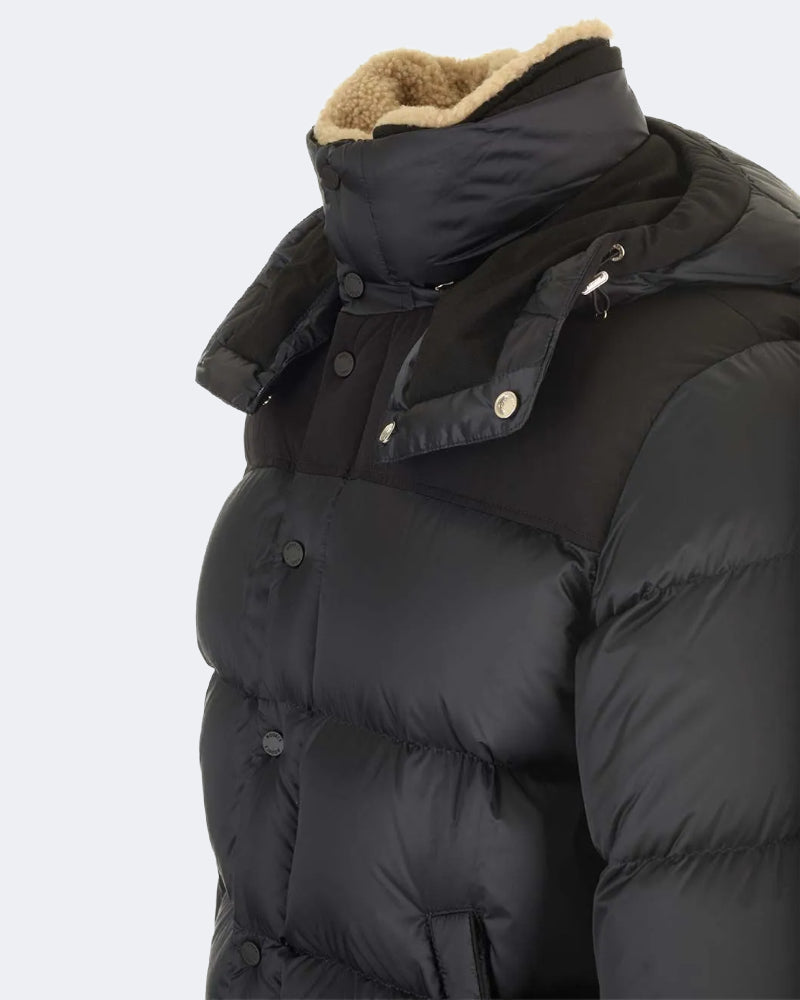 JAKE Black Shearling Collar Down Jacket