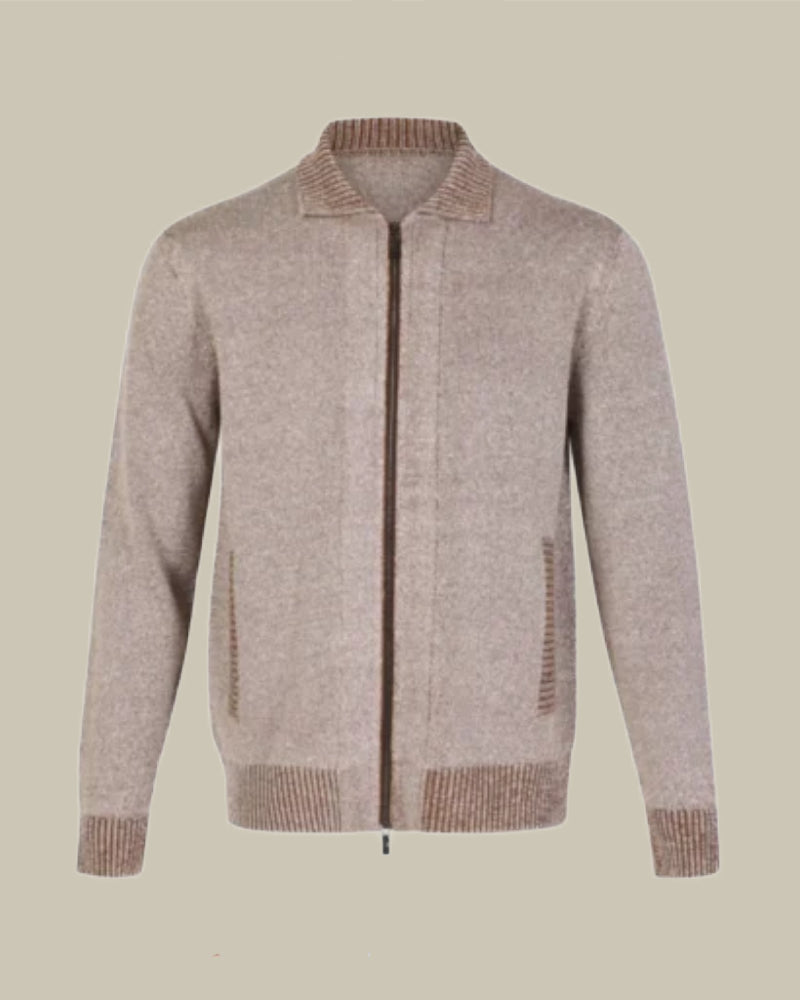 Taupe Little Bear Zip Cardigan