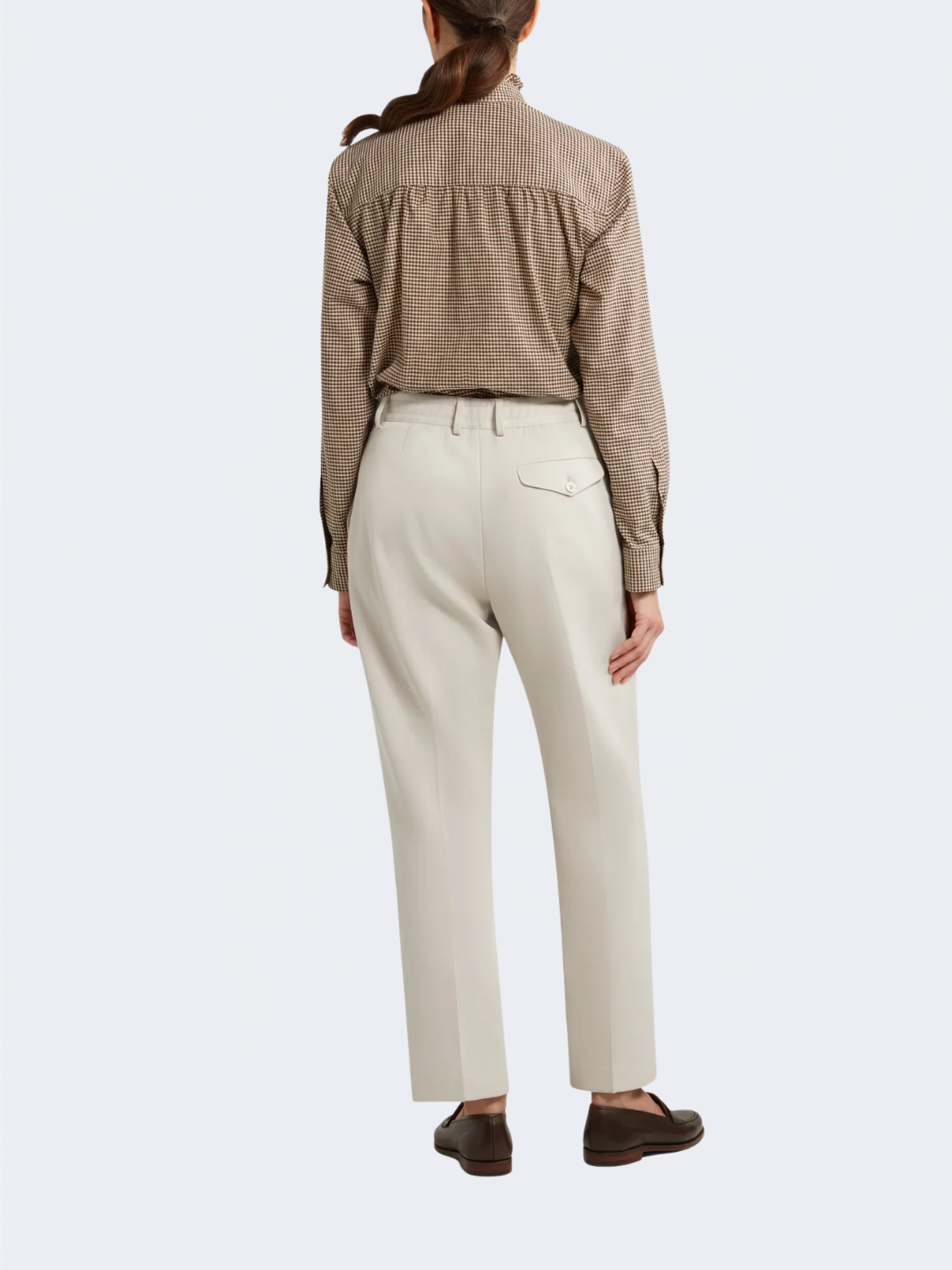 Walnut Micro Check Cotton Pie Crust Shirt