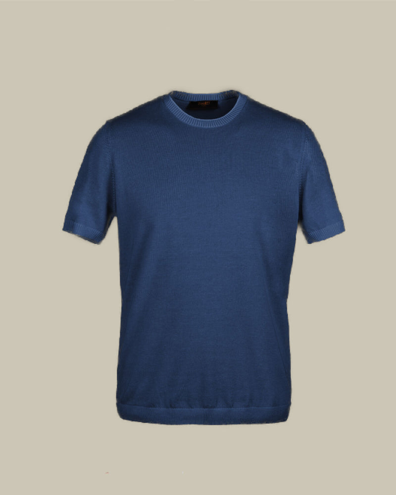 JUDE Navy Knitted T-Shirt