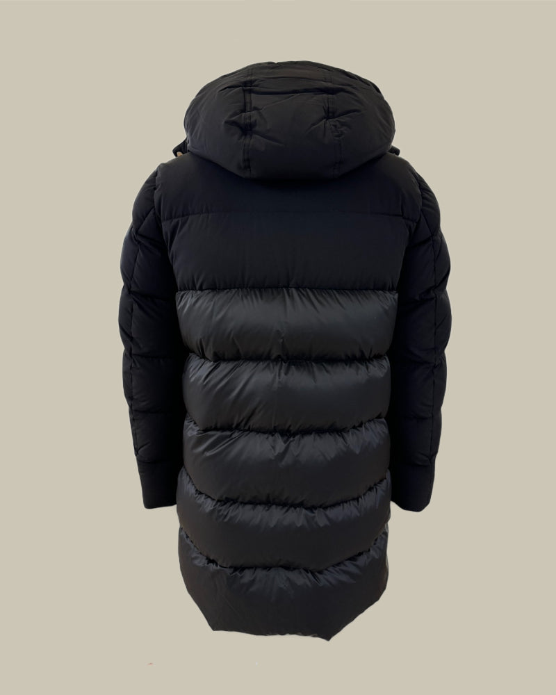 YURAN Black Contrast Panel Parka