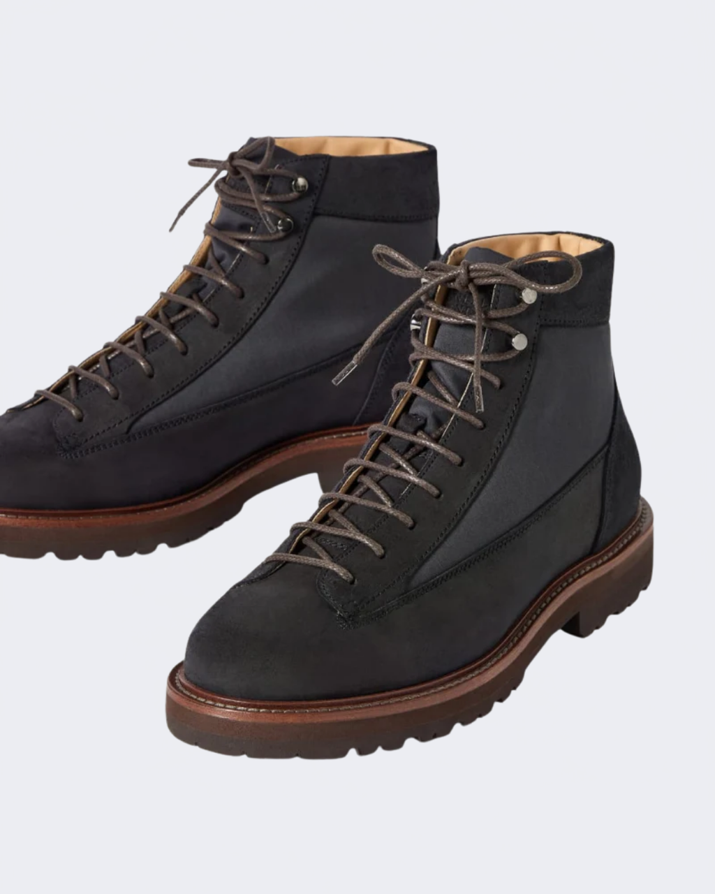 Navy Blue Suede & Techno Fabric Urban Outdoor Boots