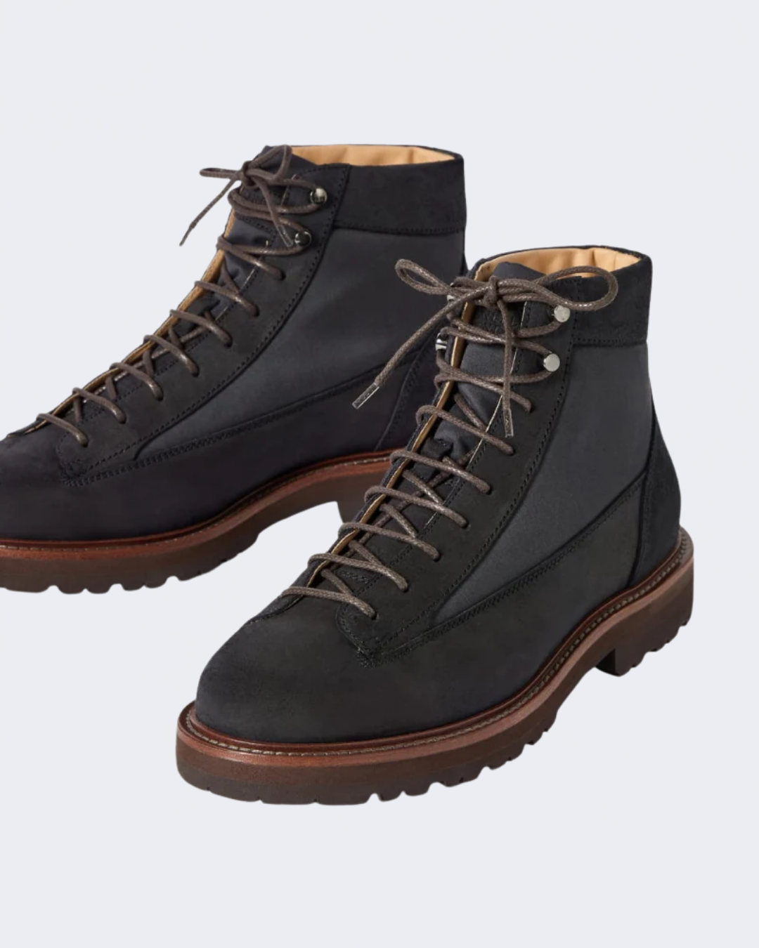 Navy Blue Suede & Techno Fabric Urban Outdoor Boots